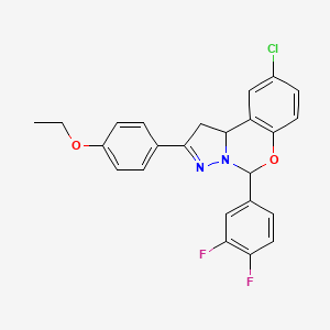 9-Chloro-5-(3,4-difluorophenyl)-2-(4-ethoxyphenyl)-1,10b-dihydropyrazolo[1,5-c][1,3]benzoxazine