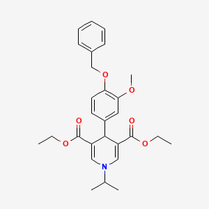 Diethyl 4-[4-(benzyloxy)-3-methoxyphenyl]-1-(propan-2-yl)-1,4-dihydropyridine-3,5-dicarboxylate