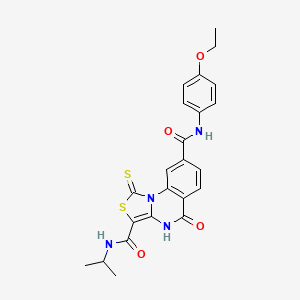 N~8~-(4-ethoxyphenyl)-5-oxo-N~3~-(propan-2-yl)-1-thioxo-4,5-dihydro[1,3]thiazolo[3,4-a]quinazoline-3,8-dicarboxamide