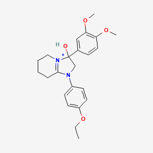 3-(3,4-Dimethoxyphenyl)-1-(4-ethoxyphenyl)-3-hydroxy-2,3,5,6,7,8-hexahydroimidazo[1,2-a]pyridin-1-ium