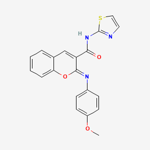 (2Z)-2-[(4-methoxyphenyl)imino]-N-(1,3-thiazol-2-yl)-2H-chromene-3-carboxamide