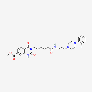 molecular formula C29H36FN5O5 B11217046 Methyl 3-(6-((3-(4-(2-fluorophenyl)piperazin-1-yl)propyl)amino)-6-oxohexyl)-2,4-dioxo-1,2,3,4-tetrahydroquinazoline-7-carboxylate 