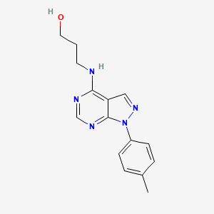 molecular formula C15H17N5O B11217066 3-{[1-(4-methylphenyl)-1H-pyrazolo[3,4-d]pyrimidin-4-yl]amino}propan-1-ol 