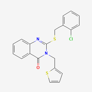 2-[(2-chlorobenzyl)sulfanyl]-3-(thiophen-2-ylmethyl)quinazolin-4(3H)-one