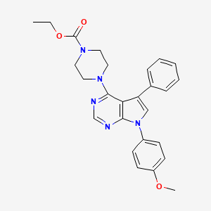 ethyl 4-[7-(4-methoxyphenyl)-5-phenyl-7H-pyrrolo[2,3-d]pyrimidin-4-yl]piperazine-1-carboxylate