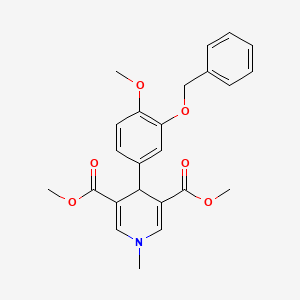 molecular formula C24H25NO6 B11217124 Dimethyl 4-[3-(benzyloxy)-4-methoxyphenyl]-1-methyl-1,4-dihydropyridine-3,5-dicarboxylate 