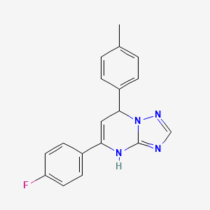 molecular formula C18H15FN4 B11217126 5-(4-Fluorophenyl)-7-(4-methylphenyl)-4,7-dihydro[1,2,4]triazolo[1,5-a]pyrimidine 