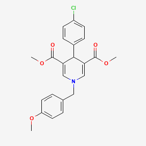 molecular formula C23H22ClNO5 B11217149 Dimethyl 4-(4-chlorophenyl)-1-(4-methoxybenzyl)-1,4-dihydropyridine-3,5-dicarboxylate 