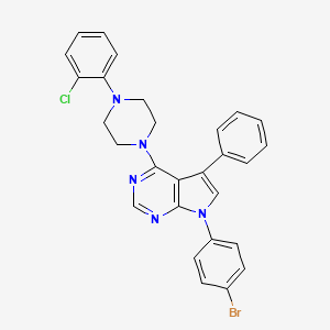 molecular formula C28H23BrClN5 B11217156 7-(4-bromophenyl)-4-[4-(2-chlorophenyl)piperazin-1-yl]-5-phenyl-7H-pyrrolo[2,3-d]pyrimidine 