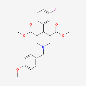 molecular formula C23H22FNO5 B11217160 Dimethyl 4-(3-fluorophenyl)-1-(4-methoxybenzyl)-1,4-dihydropyridine-3,5-dicarboxylate 