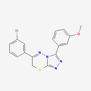 molecular formula C17H13BrN4OS B11217171 6-(3-bromophenyl)-3-(3-methoxyphenyl)-7H-[1,2,4]triazolo[3,4-b][1,3,4]thiadiazine 