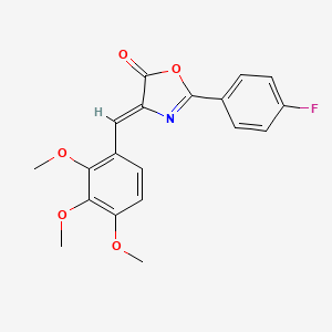 molecular formula C19H16FNO5 B11217187 (4Z)-2-(4-fluorophenyl)-4-(2,3,4-trimethoxybenzylidene)-1,3-oxazol-5(4H)-one 