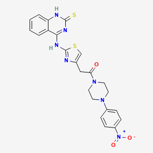 1-(4-(4-Nitrophenyl)piperazin-1-yl)-2-(2-((2-thioxo-1,2-dihydroquinazolin-4-yl)amino)thiazol-4-yl)ethanone