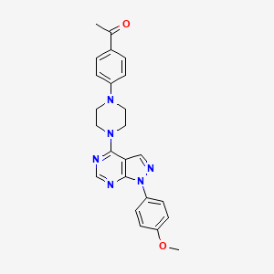 molecular formula C24H24N6O2 B11217218 1-(4-{4-[1-(4-methoxyphenyl)-1H-pyrazolo[3,4-d]pyrimidin-4-yl]piperazin-1-yl}phenyl)ethanone 