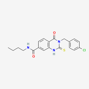 N-butyl-3-[(4-chlorophenyl)methyl]-4-oxo-2-sulfanylidene-1H-quinazoline-7-carboxamide