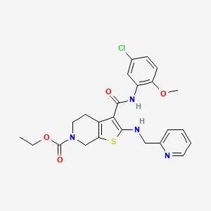 molecular formula C24H25ClN4O4S B11217244 ethyl 3-[(5-chloro-2-methoxyphenyl)carbamoyl]-2-[(pyridin-2-ylmethyl)amino]-4,7-dihydrothieno[2,3-c]pyridine-6(5H)-carboxylate 