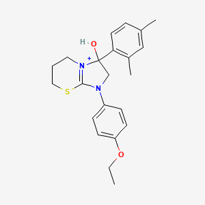 molecular formula C22H27N2O2S+ B11217245 3-(2,4-dimethylphenyl)-1-(4-ethoxyphenyl)-3-hydroxy-2,3,6,7-tetrahydro-5H-imidazo[2,1-b][1,3]thiazin-1-ium 