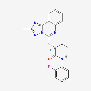 molecular formula C20H18FN5OS B11217256 N-(2-Fluorophenyl)-2-((2-methyl-[1,2,4]triazolo[1,5-c]quinazolin-5-yl)thio)butanamide 