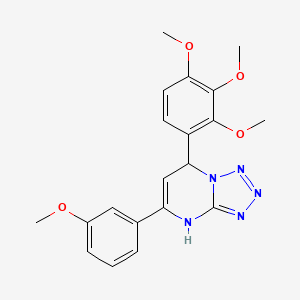 molecular formula C20H21N5O4 B11217283 5-(3-Methoxyphenyl)-7-(2,3,4-trimethoxyphenyl)-4,7-dihydrotetrazolo[1,5-a]pyrimidine CAS No. 698379-27-0