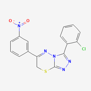 molecular formula C16H10ClN5O2S B11217329 3-(2-chlorophenyl)-6-(3-nitrophenyl)-7H-[1,2,4]triazolo[3,4-b][1,3,4]thiadiazine 