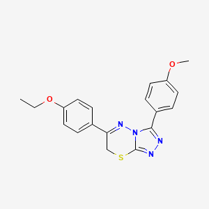 molecular formula C19H18N4O2S B11217359 6-(4-ethoxyphenyl)-3-(4-methoxyphenyl)-7H-[1,2,4]triazolo[3,4-b][1,3,4]thiadiazine 