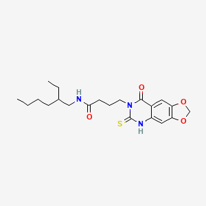 N-(2-ethylhexyl)-4-(8-oxo-6-sulfanylidene-5H-[1,3]dioxolo[4,5-g]quinazolin-7-yl)butanamide