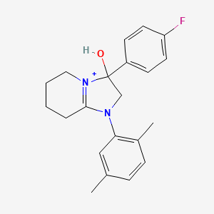 molecular formula C21H24FN2O+ B11217363 1-(2,5-Dimethylphenyl)-3-(4-fluorophenyl)-3-hydroxy-2,3,5,6,7,8-hexahydroimidazo[1,2-a]pyridin-1-ium 