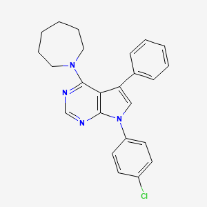 molecular formula C24H23ClN4 B11217370 4-(azepan-1-yl)-7-(4-chlorophenyl)-5-phenyl-7H-pyrrolo[2,3-d]pyrimidine 