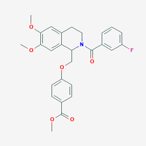 Methyl 4-((2-(3-fluorobenzoyl)-6,7-dimethoxy-1,2,3,4-tetrahydroisoquinolin-1-yl)methoxy)benzoate