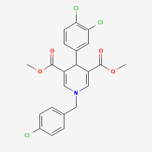 molecular formula C22H18Cl3NO4 B11217376 Dimethyl 1-(4-chlorobenzyl)-4-(3,4-dichlorophenyl)-1,4-dihydropyridine-3,5-dicarboxylate 