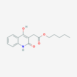 molecular formula C16H19NO4 B11217384 (4-Hydroxy-2-oxo-1,2-dihydro-quinolin-3-yl)-acetic acid pentyl ester 