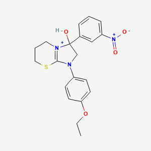 1-(4-ethoxyphenyl)-3-hydroxy-3-(3-nitrophenyl)-2,3,6,7-tetrahydro-5H-imidazo[2,1-b][1,3]thiazin-1-ium