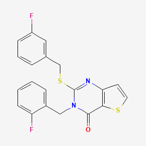 3-(2-fluorobenzyl)-2-[(3-fluorobenzyl)sulfanyl]thieno[3,2-d]pyrimidin-4(3H)-one