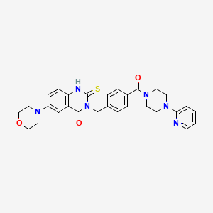 molecular formula C29H30N6O3S B11217428 6-morpholino-3-(4-(4-(pyridin-2-yl)piperazine-1-carbonyl)benzyl)-2-thioxo-2,3-dihydroquinazolin-4(1H)-one 