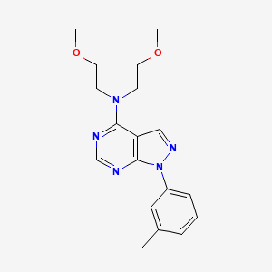 molecular formula C18H23N5O2 B11217446 N,N-bis(2-methoxyethyl)-1-(3-methylphenyl)-1H-pyrazolo[3,4-d]pyrimidin-4-amine 