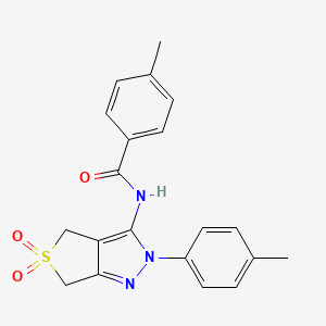 molecular formula C20H19N3O3S B11217480 4-methyl-N-[2-(4-methylphenyl)-5,5-dioxido-2,6-dihydro-4H-thieno[3,4-c]pyrazol-3-yl]benzamide 