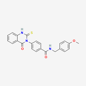 N-[(4-methoxyphenyl)methyl]-4-(4-oxo-2-sulfanylidene-1H-quinazolin-3-yl)benzamide