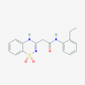 molecular formula C17H17N3O3S B11217598 2-(1,1-dioxido-2H-1,2,4-benzothiadiazin-3-yl)-N-(2-ethylphenyl)acetamide 