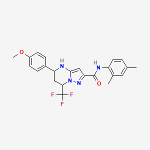 molecular formula C23H23F3N4O2 B11217639 N-(2,4-dimethylphenyl)-5-(4-methoxyphenyl)-7-(trifluoromethyl)-4,5,6,7-tetrahydropyrazolo[1,5-a]pyrimidine-2-carboxamide 