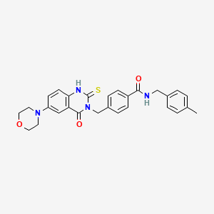 N-(4-methylbenzyl)-4-((6-morpholino-4-oxo-2-thioxo-1,2-dihydroquinazolin-3(4H)-yl)methyl)benzamide