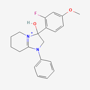 molecular formula C20H22FN2O2+ B11217659 3-(2-Fluoro-4-methoxyphenyl)-3-hydroxy-1-phenyl-2,3,5,6,7,8-hexahydroimidazo[1,2-a]pyridin-1-ium 