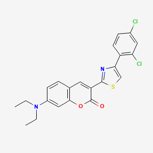 molecular formula C22H18Cl2N2O2S B11217670 3-[4-(2,4-dichlorophenyl)-1,3-thiazol-2-yl]-7-(diethylamino)-2H-chromen-2-one 