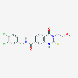 N-[(3,4-dichlorophenyl)methyl]-3-(2-methoxyethyl)-4-oxo-2-sulfanylidene-1H-quinazoline-7-carboxamide