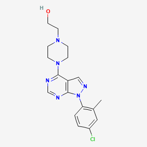 molecular formula C18H21ClN6O B11217702 2-{4-[1-(4-chloro-2-methylphenyl)-1H-pyrazolo[3,4-d]pyrimidin-4-yl]piperazin-1-yl}ethanol 