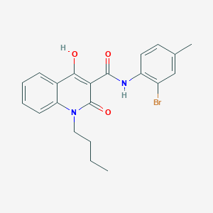 molecular formula C21H21BrN2O3 B11217721 N-(2-bromo-4-methylphenyl)-1-butyl-4-hydroxy-2-oxo-1,2-dihydroquinoline-3-carboxamide 