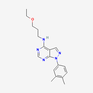 molecular formula C18H23N5O B11217723 1-(3,4-dimethylphenyl)-N-(3-ethoxypropyl)-1H-pyrazolo[3,4-d]pyrimidin-4-amine 