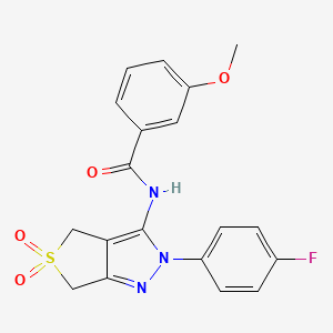 molecular formula C19H16FN3O4S B11217773 N-(2-(4-fluorophenyl)-5,5-dioxido-4,6-dihydro-2H-thieno[3,4-c]pyrazol-3-yl)-3-methoxybenzamide 