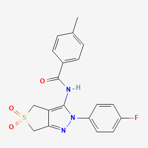 N-(2-(4-fluorophenyl)-5,5-dioxido-4,6-dihydro-2H-thieno[3,4-c]pyrazol-3-yl)-4-methylbenzamide