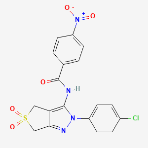 N-(2-(4-chlorophenyl)-5,5-dioxido-4,6-dihydro-2H-thieno[3,4-c]pyrazol-3-yl)-4-nitrobenzamide