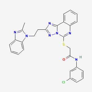 N-(3-chlorophenyl)-2-({2-[2-(2-methyl-1H-1,3-benzodiazol-1-yl)ethyl]-[1,2,4]triazolo[1,5-c]quinazolin-5-yl}sulfanyl)acetamide